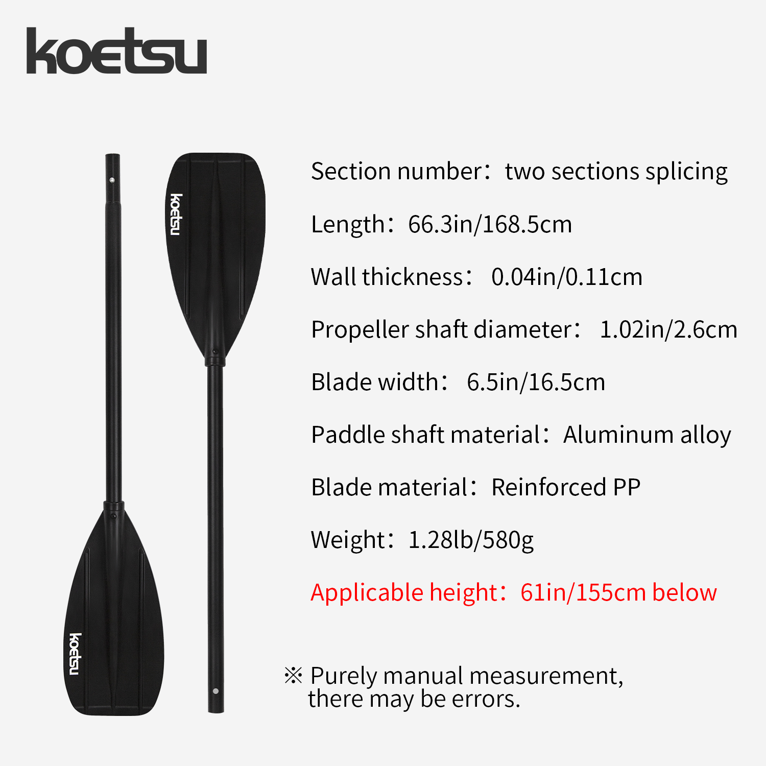 KOETSU Aluminium Alloy Double- - Fishing Boat Paddle ulasan dan harga