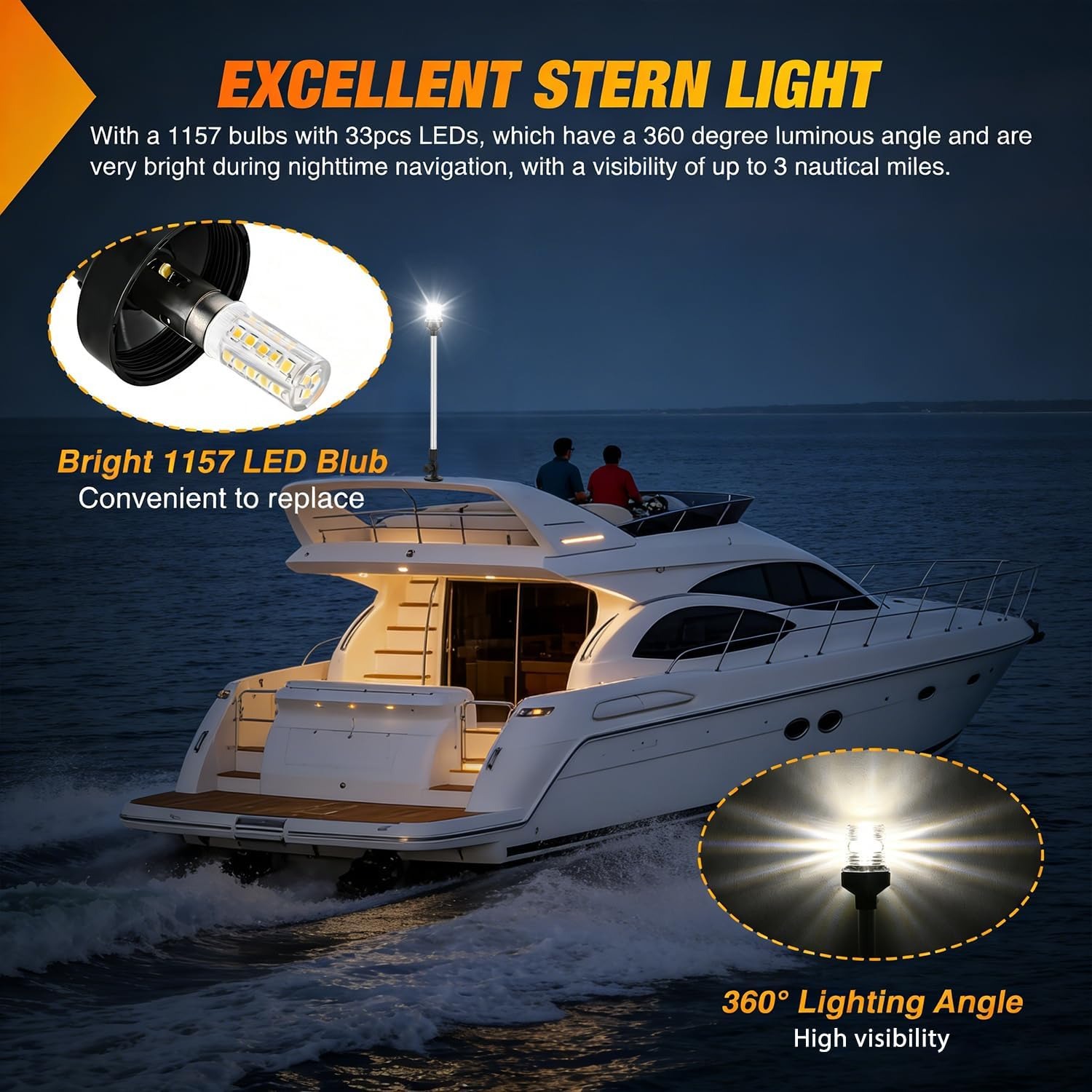 Lampu Buritan Kapal Nilight Ma - Fishing Boat Navigation Light ulasan dan harga